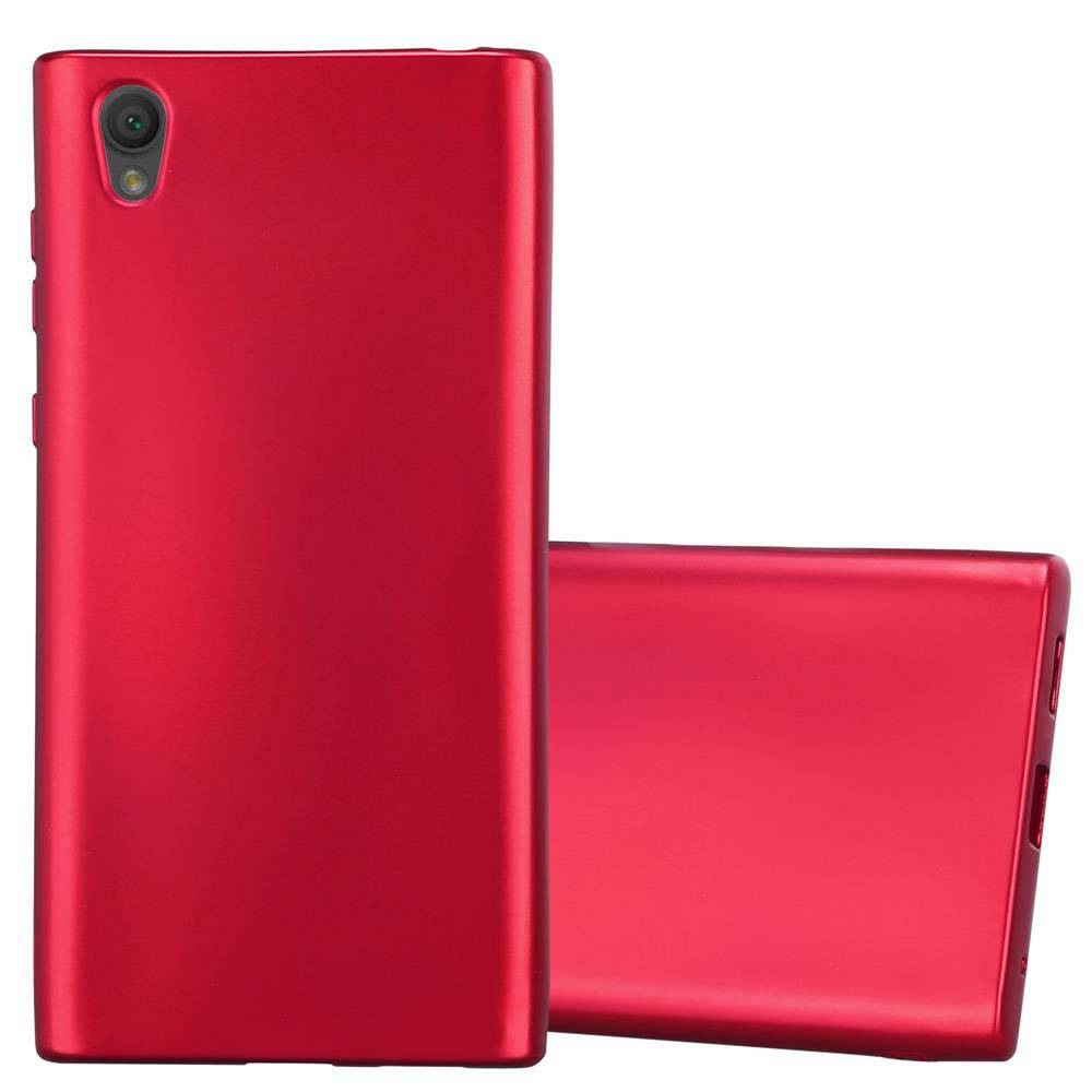 Cadorabo Schutzhülle für Sony Xperia L1 Hülle in Rot Handyhülle TPU Silikon Etui Cover Case
