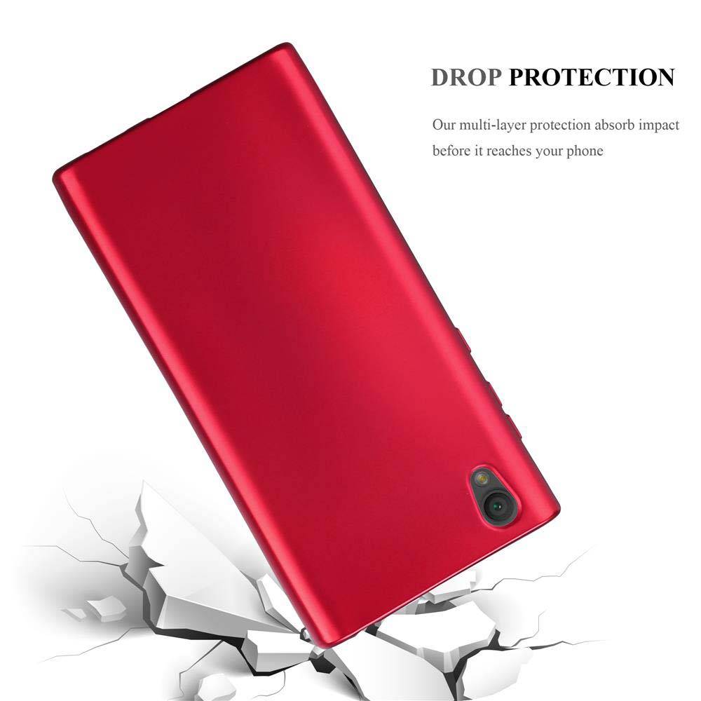 Cadorabo Schutzhülle für Sony Xperia L1 Hülle in Rot Handyhülle TPU Silikon Etui Cover Case