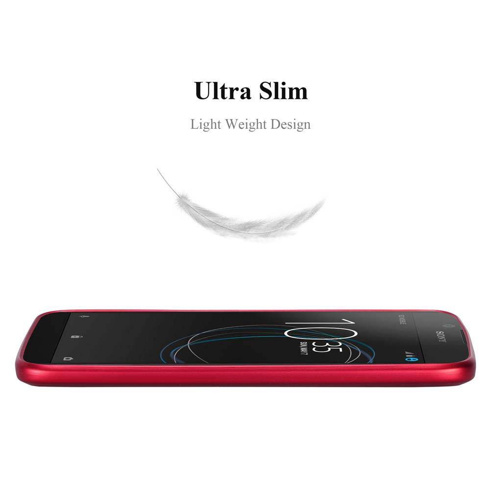 Cadorabo Schutzhülle für Sony Xperia L1 Hülle in Rot Handyhülle TPU Silikon Etui Cover Case