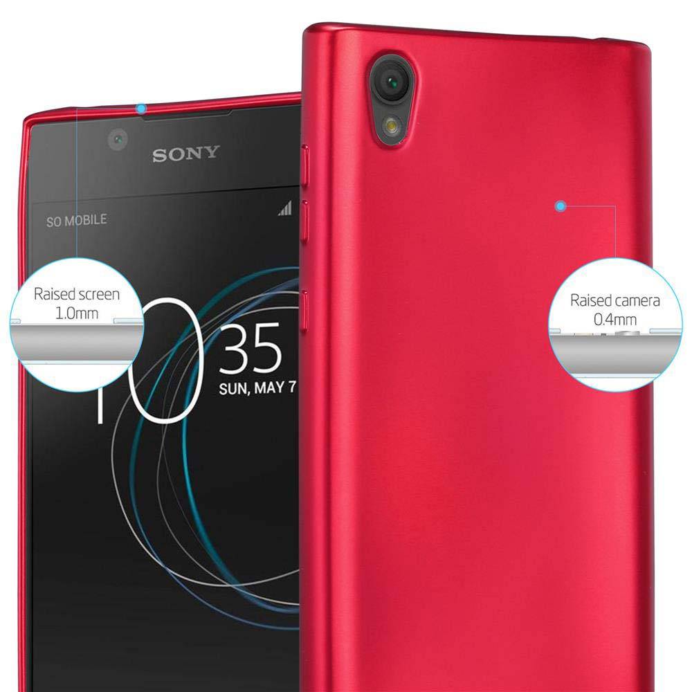 Cadorabo Schutzhülle für Sony Xperia L1 Hülle in Rot Handyhülle TPU Silikon Etui Cover Case