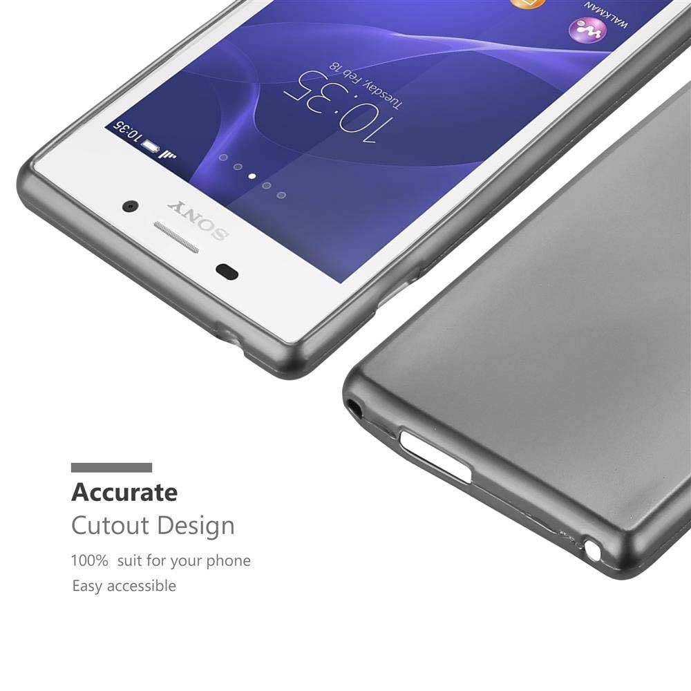 Cadorabo Schutzhülle für Sony Xperia M2 / M2 AQUA Hülle in Grau Handyhülle TPU Silikon Etui Cover Case