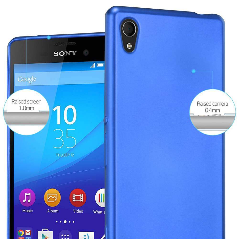 Cadorabo Schutzhülle für Sony Xperia M4 AQUA Hülle in Blau Handyhülle TPU Silikon Etui Cover Case