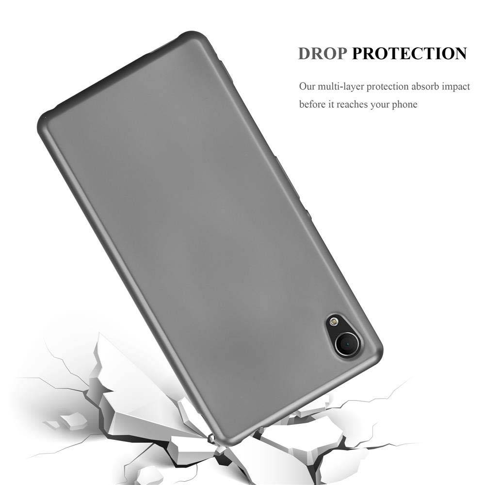Cadorabo Schutzhülle für Sony Xperia M4 AQUA Hülle in Grau Handyhülle TPU Silikon Etui Cover Case