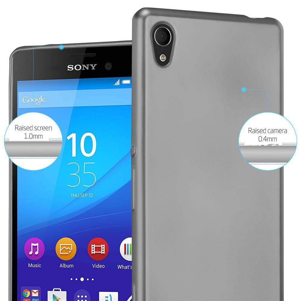 Cadorabo Schutzhülle für Sony Xperia M4 AQUA Hülle in Grau Handyhülle TPU Silikon Etui Cover Case