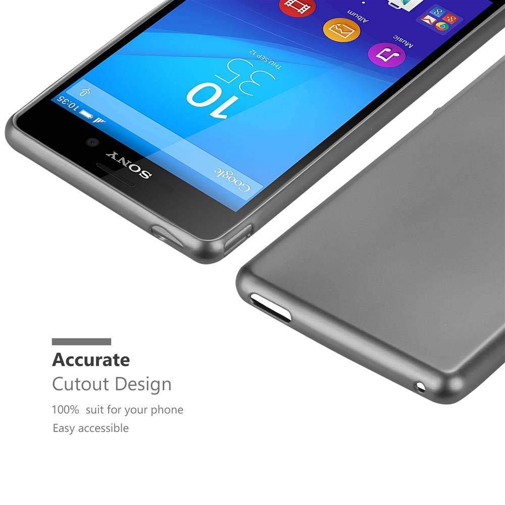 Cadorabo Schutzhülle für Sony Xperia M4 AQUA Hülle in Grau Handyhülle TPU Silikon Etui Cover Case