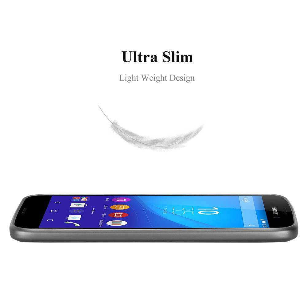 Cadorabo Schutzhülle für Sony Xperia M4 AQUA Hülle in Grau Handyhülle TPU Silikon Etui Cover Case