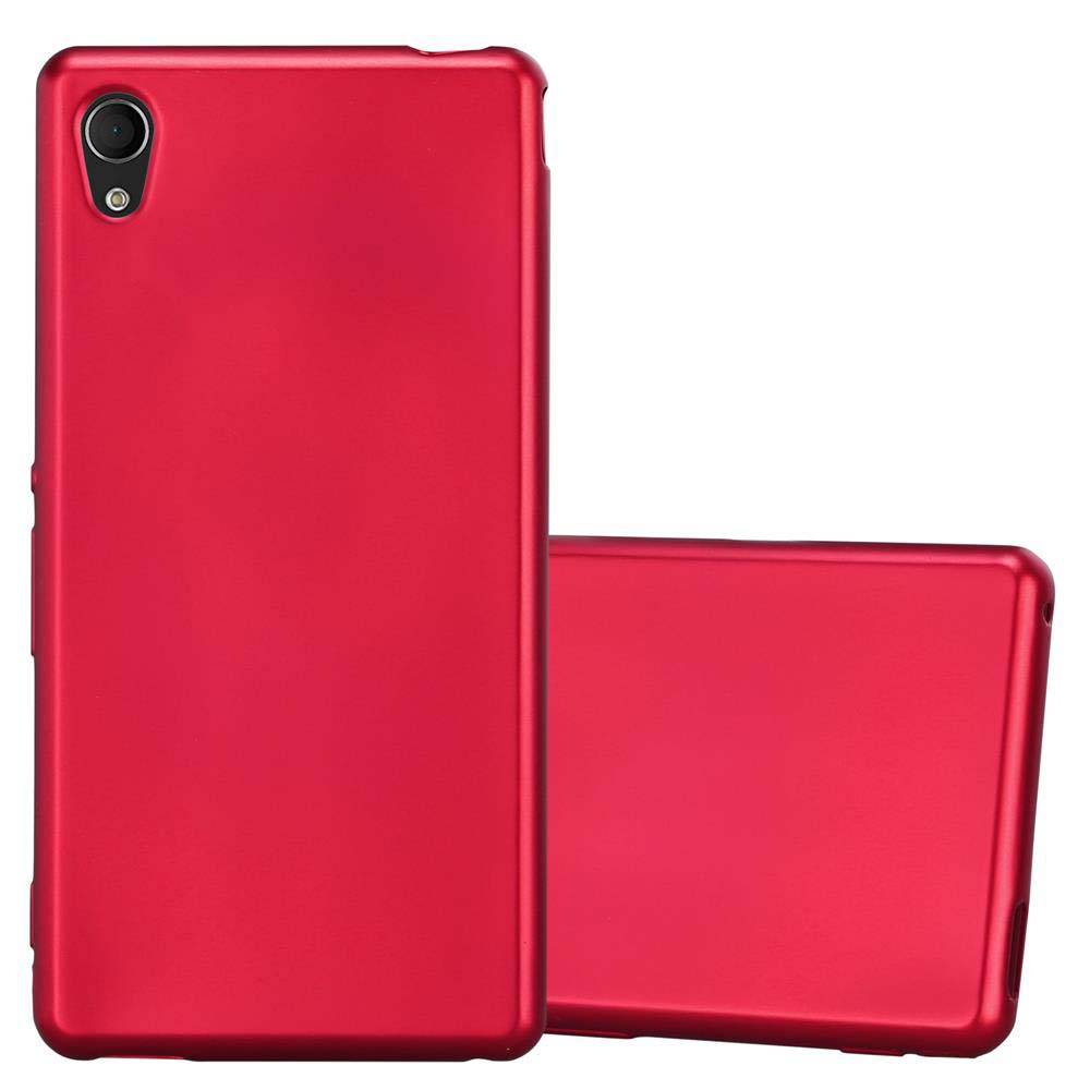 Cadorabo Schutzhülle für Sony Xperia M4 AQUA Hülle in Rot Handyhülle TPU Silikon Etui Cover Case