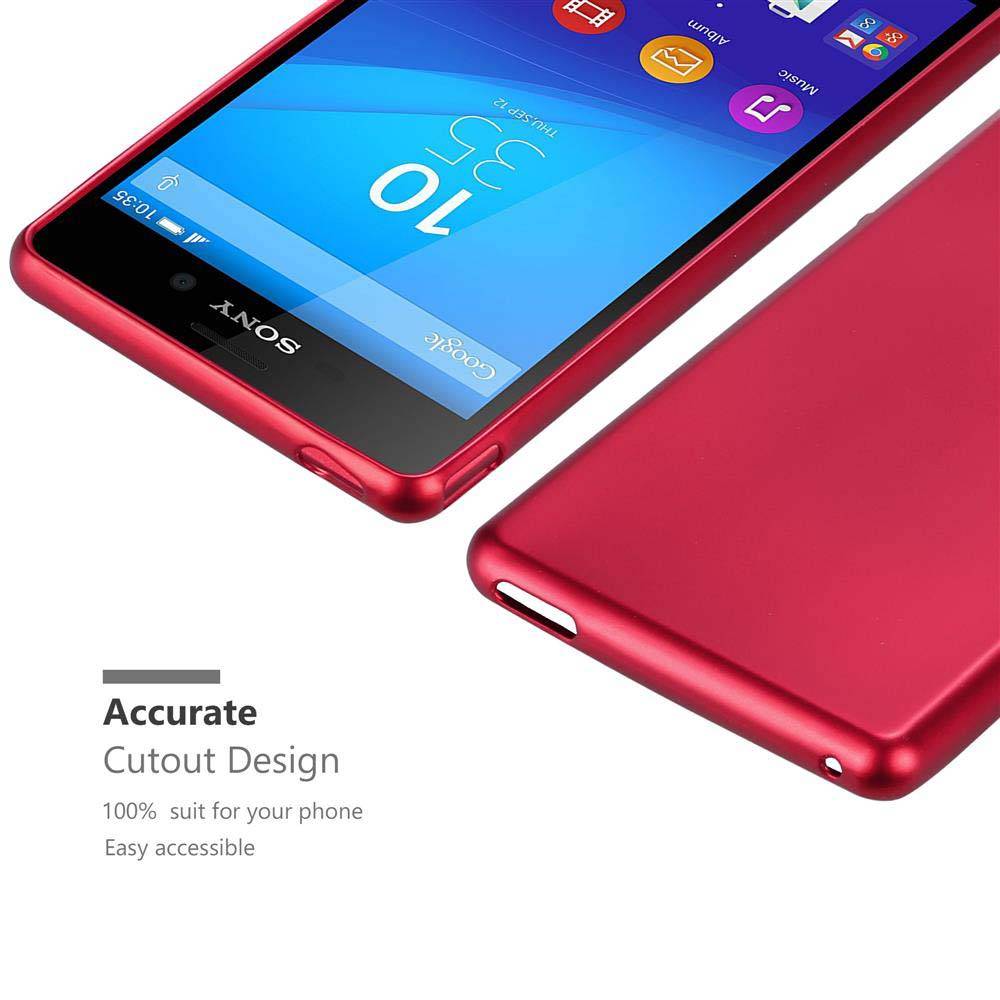 Cadorabo Schutzhülle für Sony Xperia M4 AQUA Hülle in Rot Handyhülle TPU Silikon Etui Cover Case
