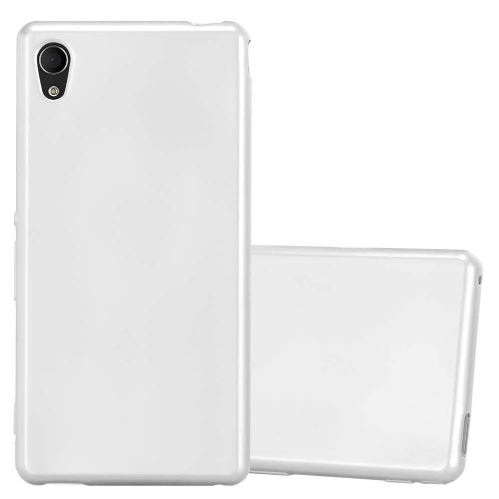 Cadorabo Schutzhülle für Sony Xperia M4 AQUA Hülle in Silber Handyhülle TPU Silikon Etui Cover Case