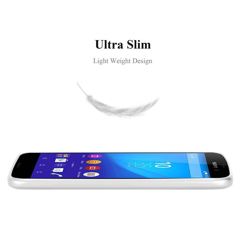 Cadorabo Schutzhülle für Sony Xperia M4 AQUA Hülle in Silber Handyhülle TPU Silikon Etui Cover Case
