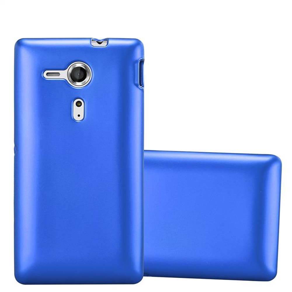 Cadorabo Schutzhülle für Sony Xperia SP Hülle in Blau Handyhülle TPU Silikon Etui Cover Case