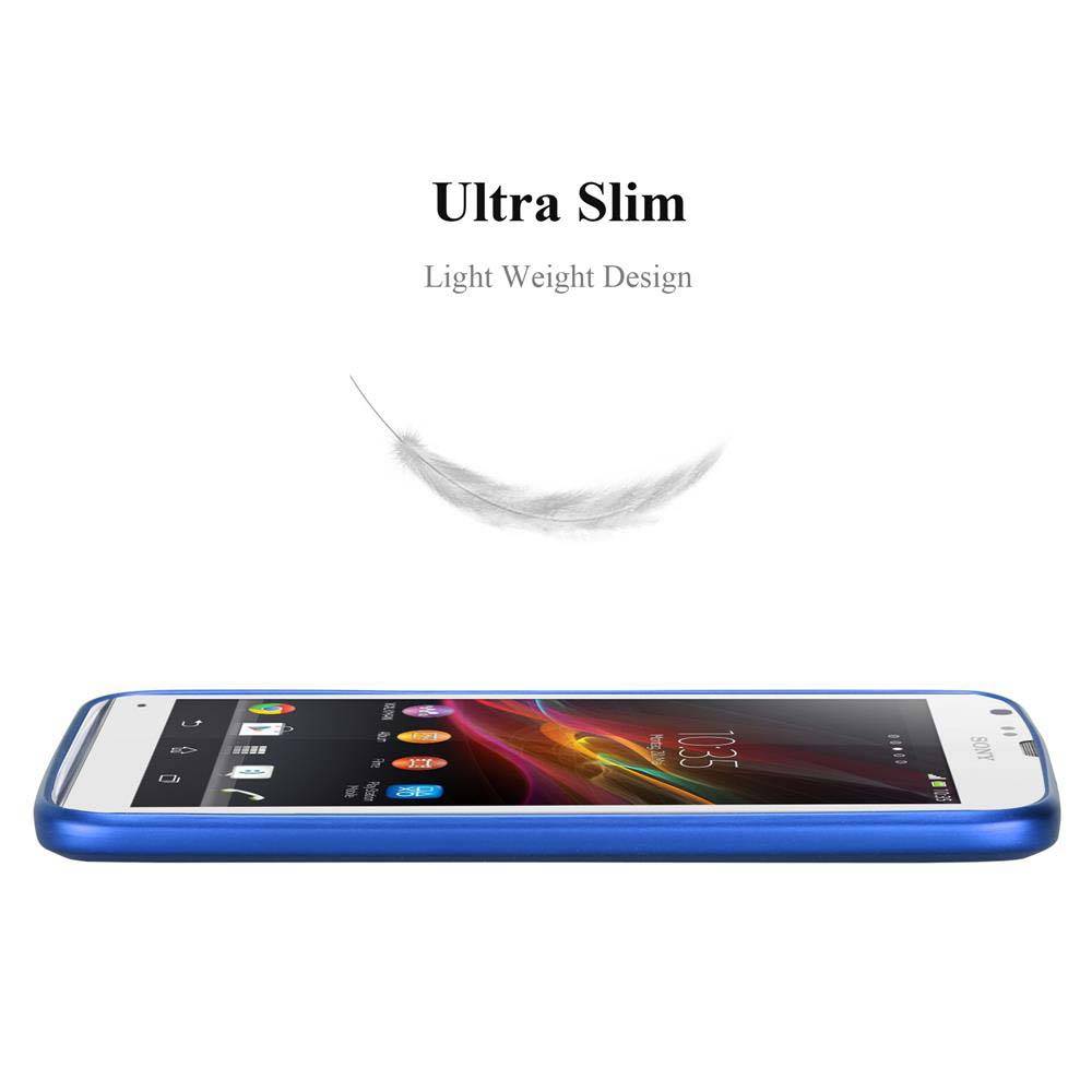 Cadorabo Schutzhülle für Sony Xperia SP Hülle in Blau Handyhülle TPU Silikon Etui Cover Case