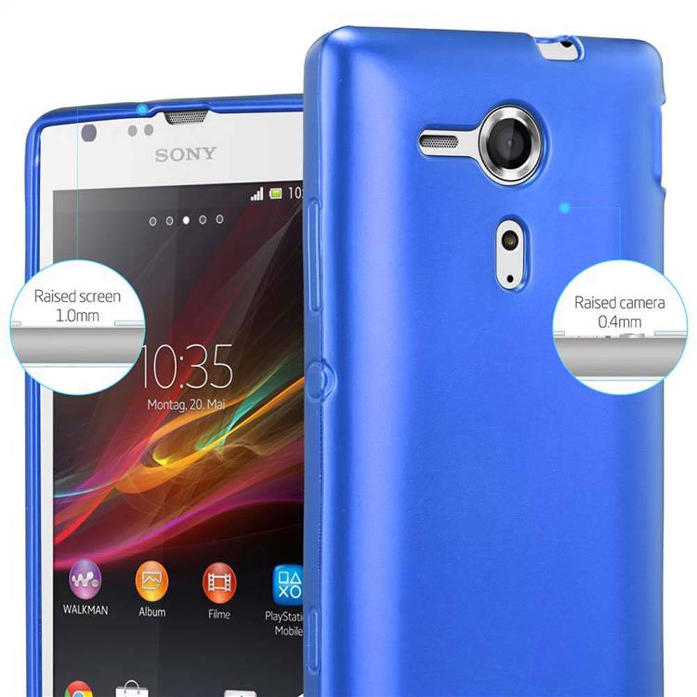 Cadorabo Schutzhülle für Sony Xperia SP Hülle in Blau Handyhülle TPU Silikon Etui Cover Case