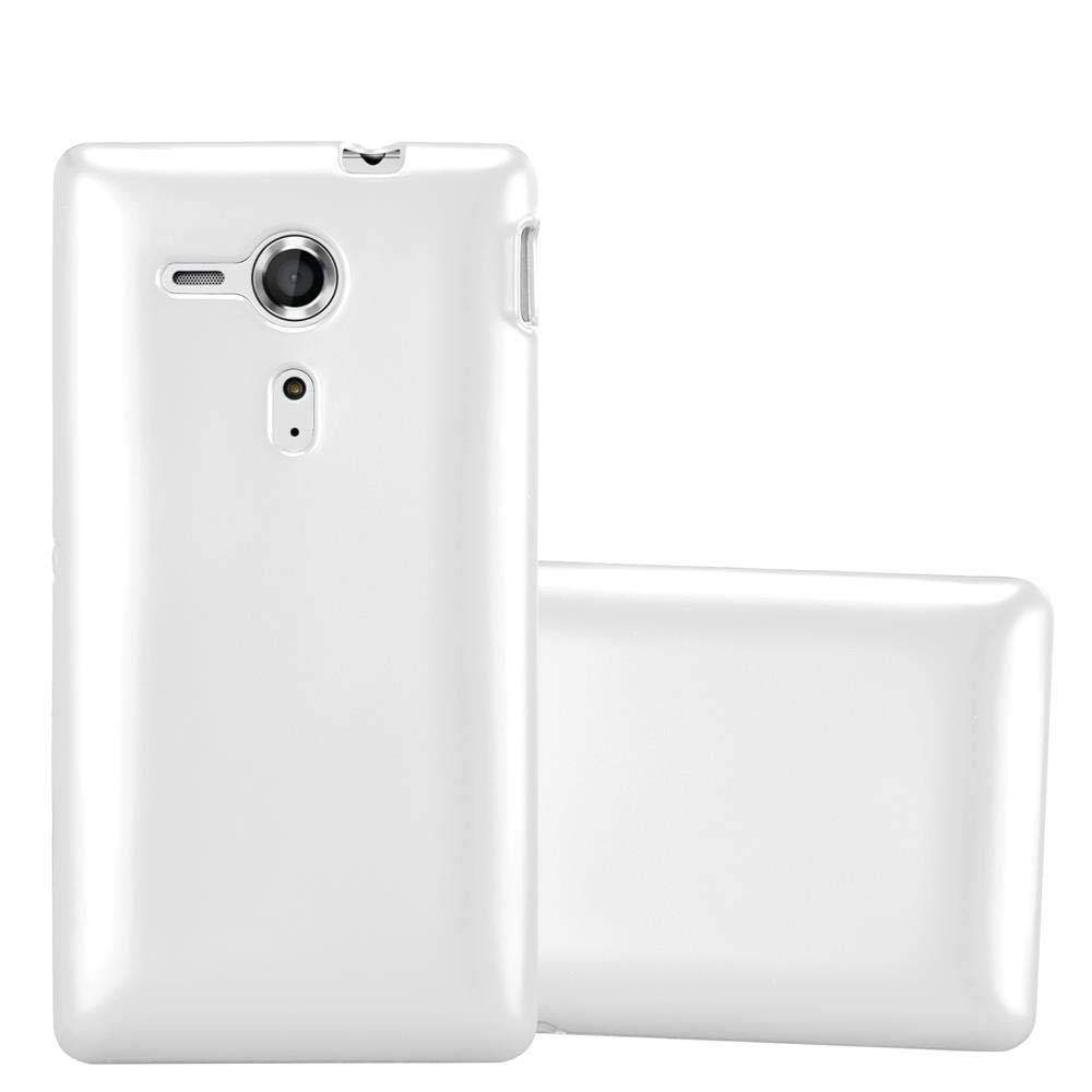 Cadorabo Schutzhülle für Sony Xperia SP Hülle in Silber Handyhülle TPU Silikon Etui Cover Case