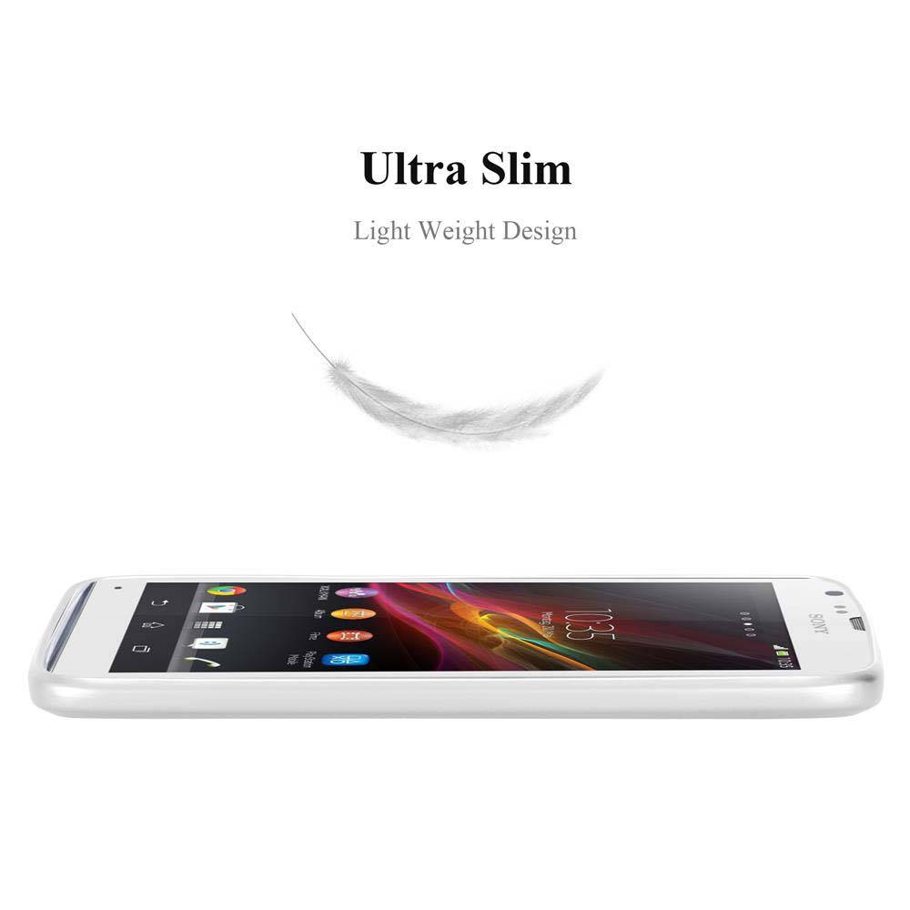 Cadorabo Schutzhülle für Sony Xperia SP Hülle in Silber Handyhülle TPU Silikon Etui Cover Case