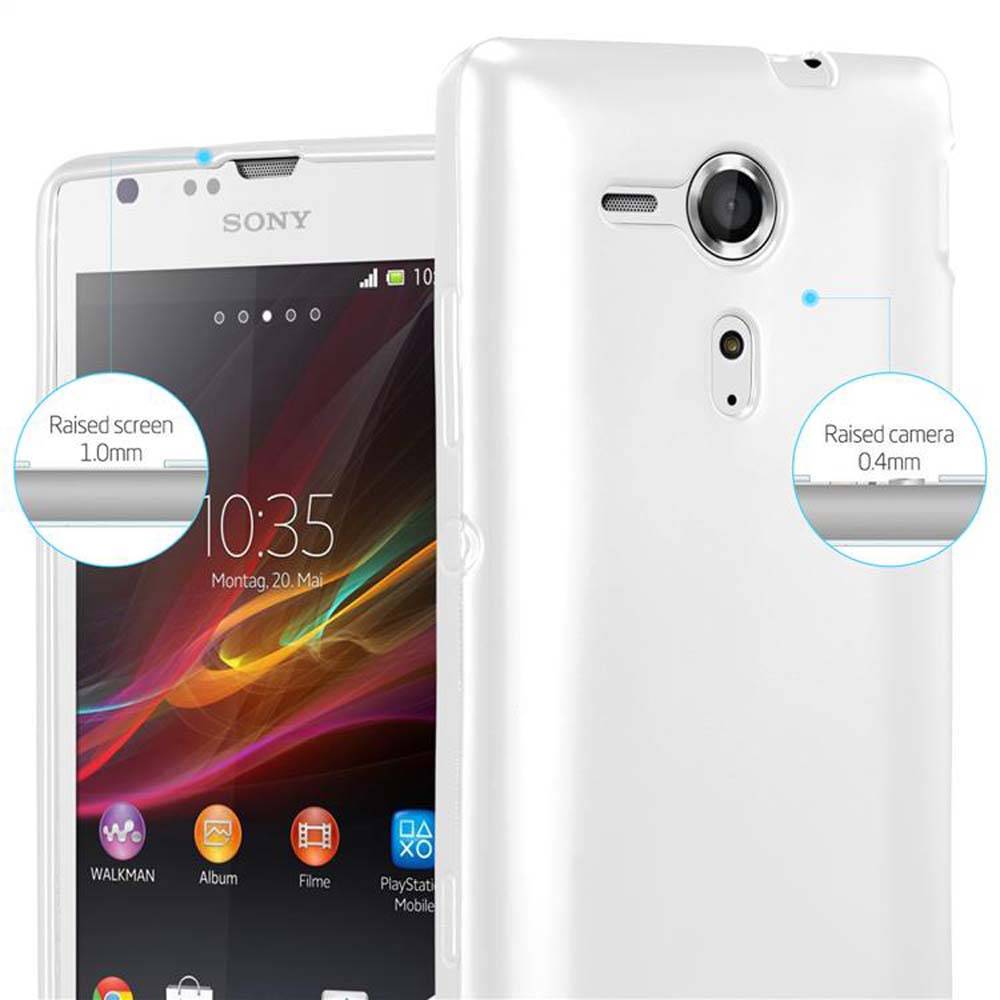 Cadorabo Schutzhülle für Sony Xperia SP Hülle in Silber Handyhülle TPU Silikon Etui Cover Case