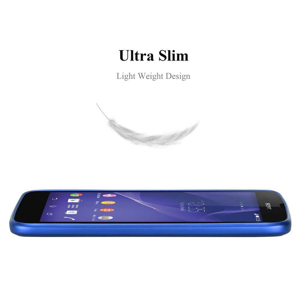 Cadorabo Schutzhülle für Sony Xperia T3 Hülle in Blau Handyhülle TPU Silikon Etui Cover Case