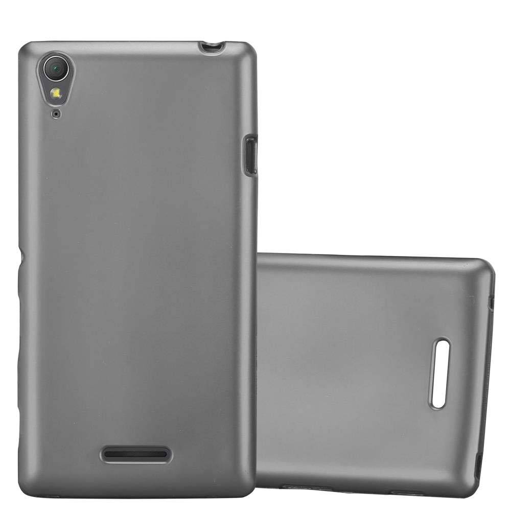 Cadorabo Schutzhülle für Sony Xperia T3 Hülle in Grau Handyhülle TPU Silikon Etui Cover Case