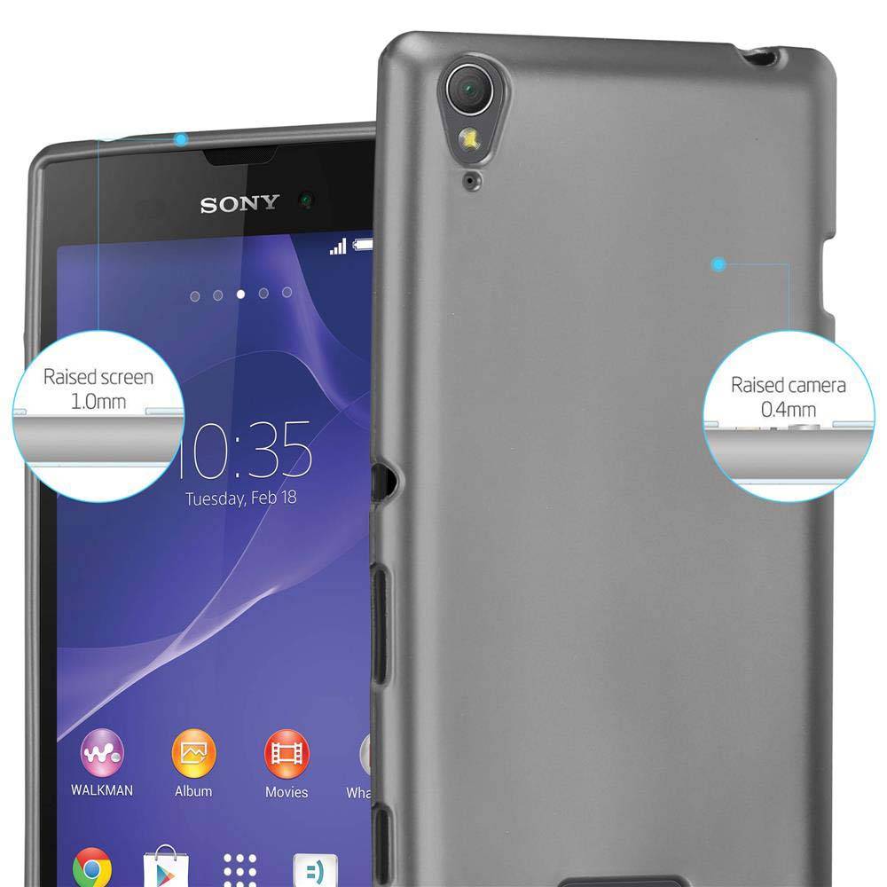 Cadorabo Schutzhülle für Sony Xperia T3 Hülle in Grau Handyhülle TPU Silikon Etui Cover Case