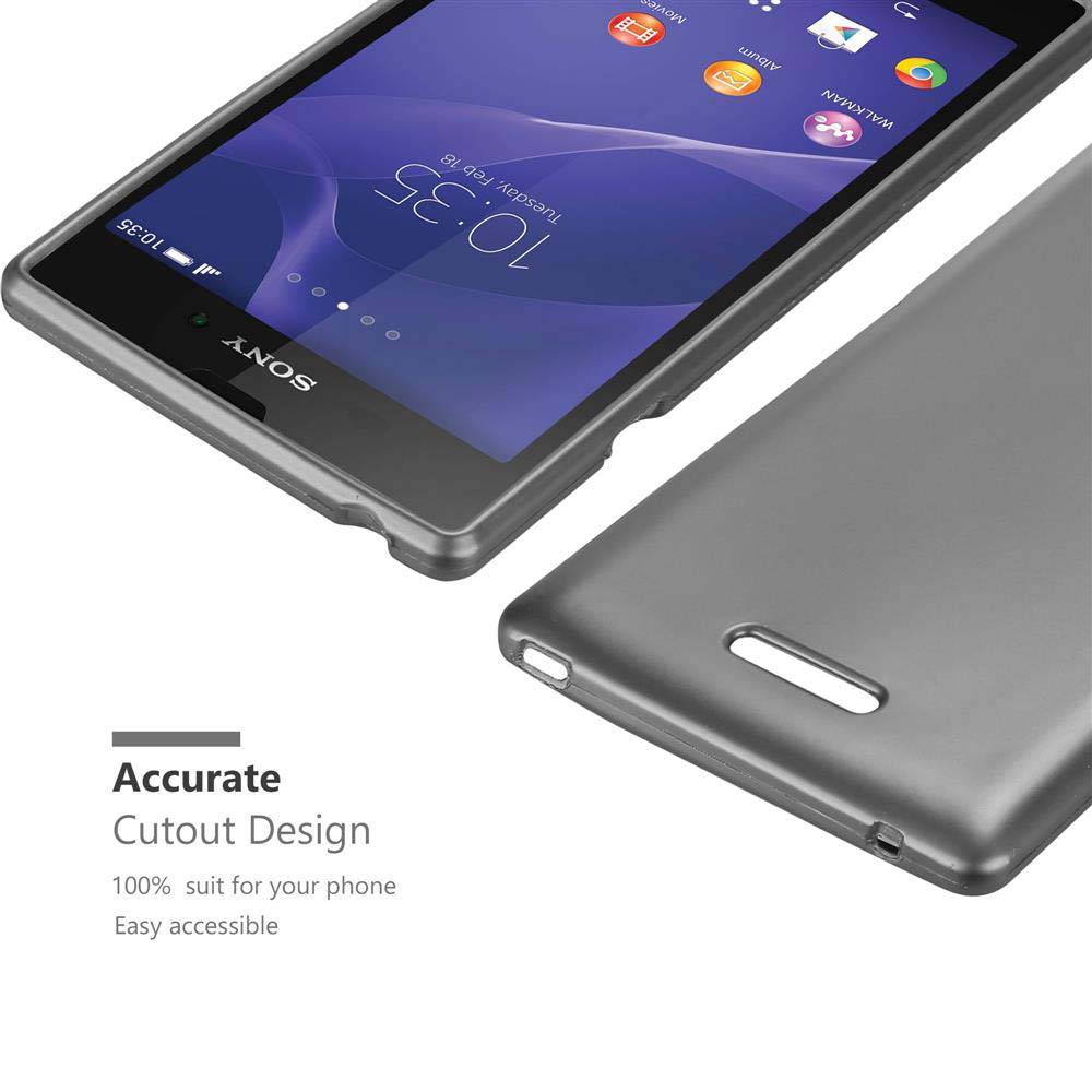 Cadorabo Schutzhülle für Sony Xperia T3 Hülle in Grau Handyhülle TPU Silikon Etui Cover Case