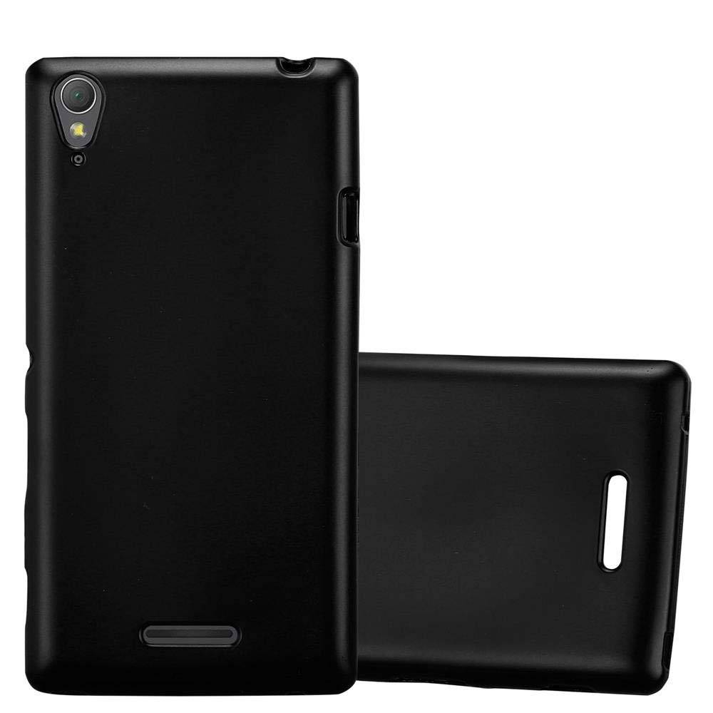 Cadorabo Schutzhülle für Sony Xperia T3 Hülle in Schwarz Handyhülle TPU Silikon Etui Cover Case