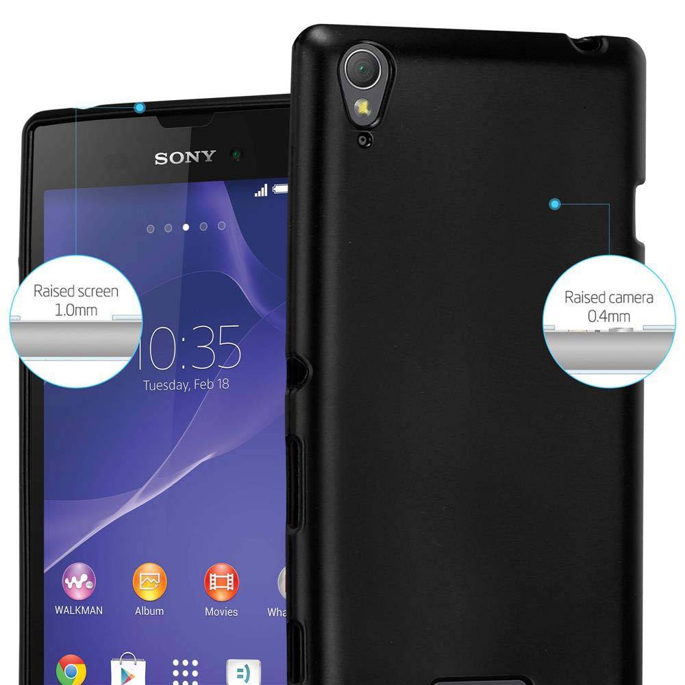 Cadorabo Schutzhülle für Sony Xperia T3 Hülle in Schwarz Handyhülle TPU Silikon Etui Cover Case