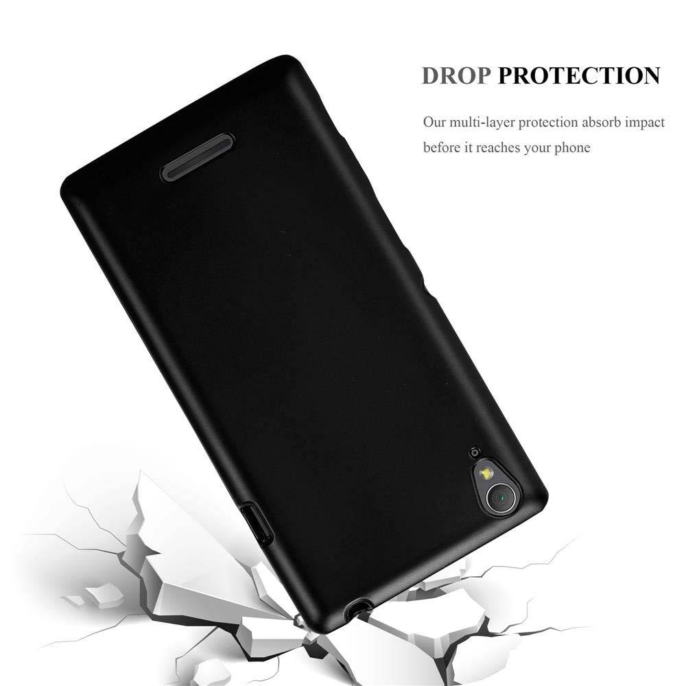 Cadorabo Schutzhülle für Sony Xperia T3 Hülle in Schwarz Handyhülle TPU Silikon Etui Cover Case