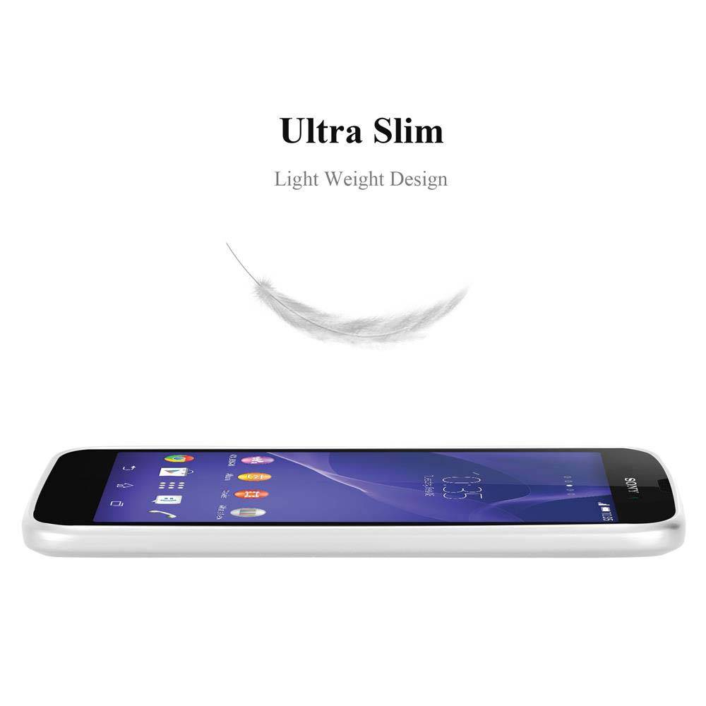 Cadorabo Schutzhülle für Sony Xperia T3 Hülle in Silber Handyhülle TPU Silikon Etui Cover Case