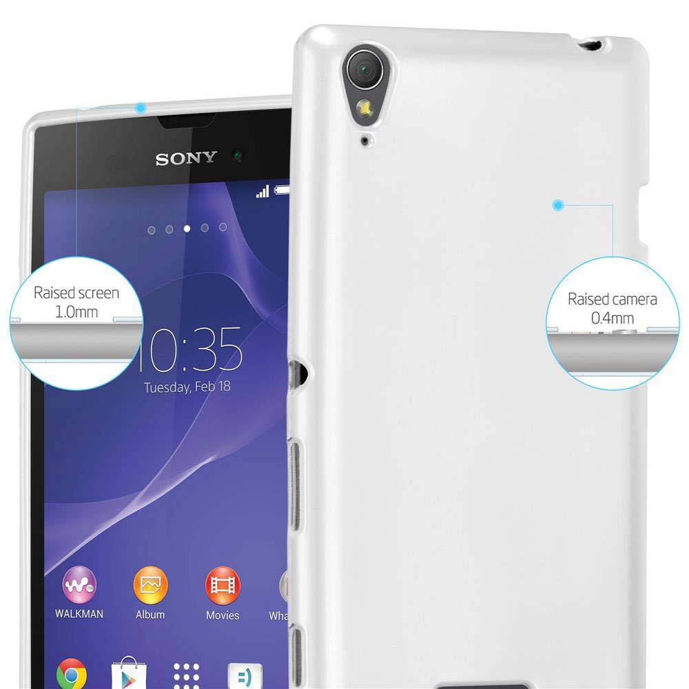 Cadorabo Schutzhülle für Sony Xperia T3 Hülle in Silber Handyhülle TPU Silikon Etui Cover Case