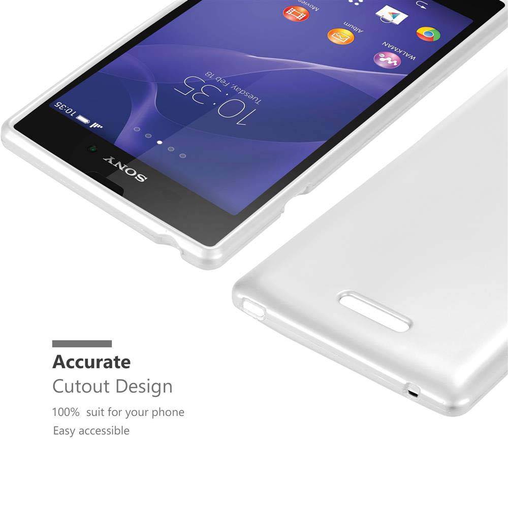 Cadorabo Schutzhülle für Sony Xperia T3 Hülle in Silber Handyhülle TPU Silikon Etui Cover Case