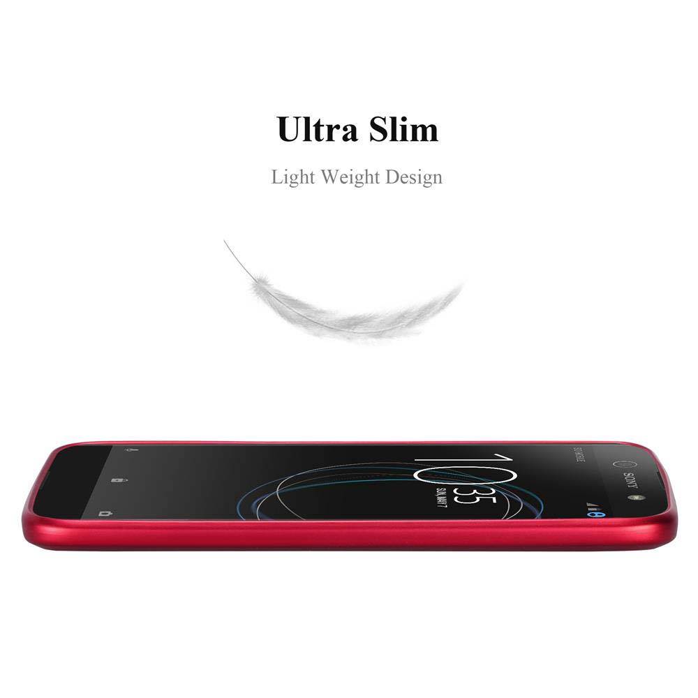 Cadorabo Schutzhülle für Sony Xperia XA1 Hülle in Rot Handyhülle TPU Silikon Etui Cover Case