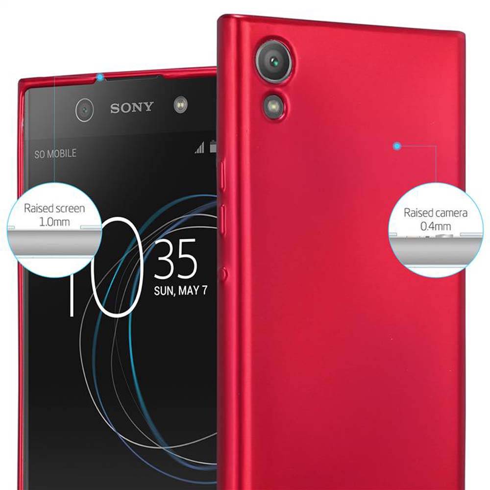 Cadorabo Schutzhülle für Sony Xperia XA1 Hülle in Rot Handyhülle TPU Silikon Etui Cover Case