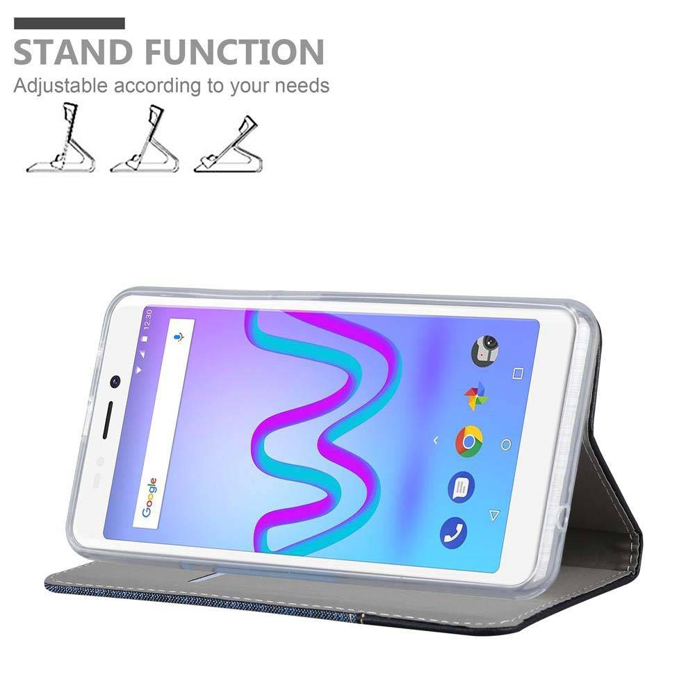 Cadorabo Hülle für WIKO JERRY 3 Schutzhülle in Blau Handy Hülle Etui Book Case Cover