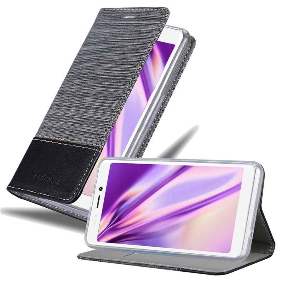 Cadorabo Hülle für WIKO JERRY 3 Schutzhülle in Grau Handy Hülle Etui Book Case Cover