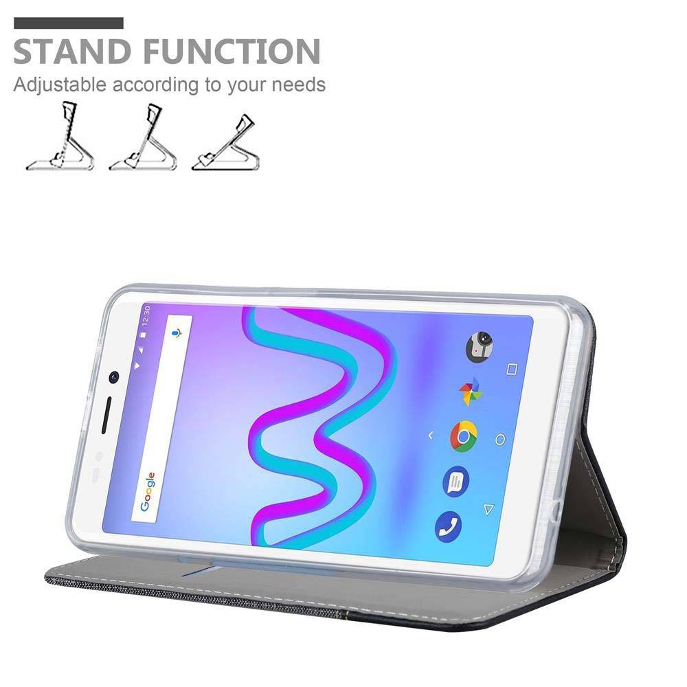 Cadorabo Hülle für WIKO JERRY 3 Schutzhülle in Grau Handy Hülle Etui Book Case Cover
