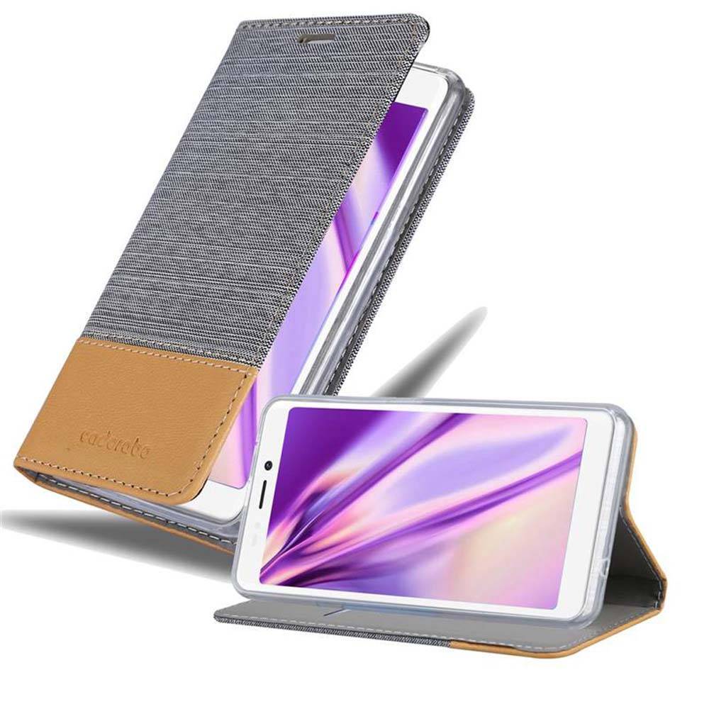 Cadorabo Hülle für WIKO JERRY 3 Schutzhülle in Grau Handy Hülle Etui Book Case Cover