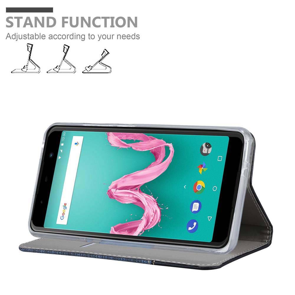 Cadorabo Hülle für WIKO LENNY 5 Schutzhülle in Blau Handy Hülle Etui Book Case Cover