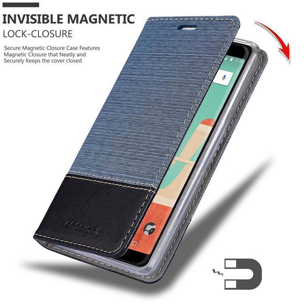 Cadorabo Hülle für WIKO VIEW GO Schutzhülle in Blau Handy Hülle Etui Book Case Cover