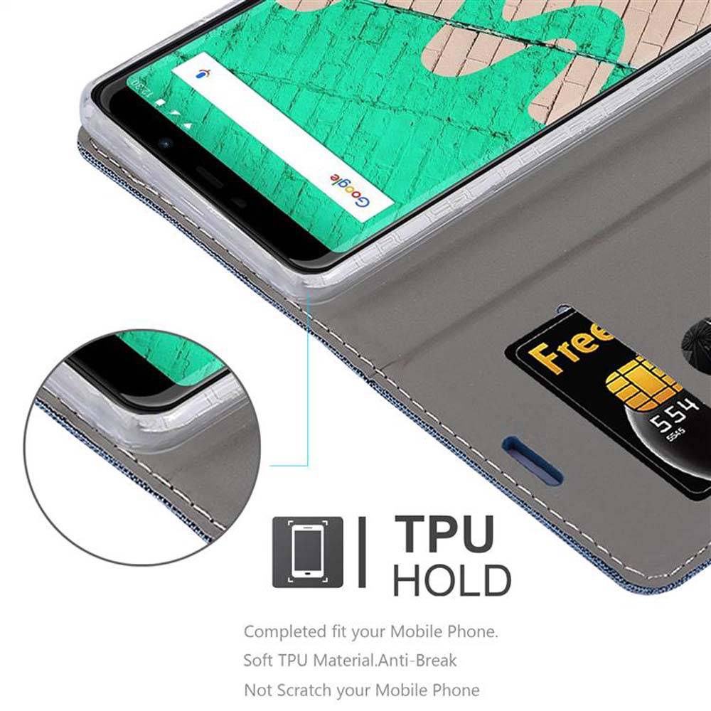 Cadorabo Hülle für WIKO VIEW MAX Schutzhülle in Blau Handy Hülle Etui Book Case Cover