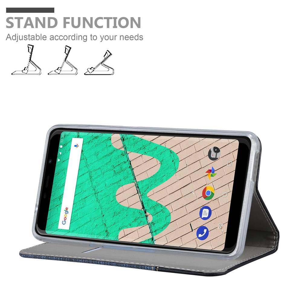 Cadorabo Hülle für WIKO VIEW MAX Schutzhülle in Blau Handy Hülle Etui Book Case Cover