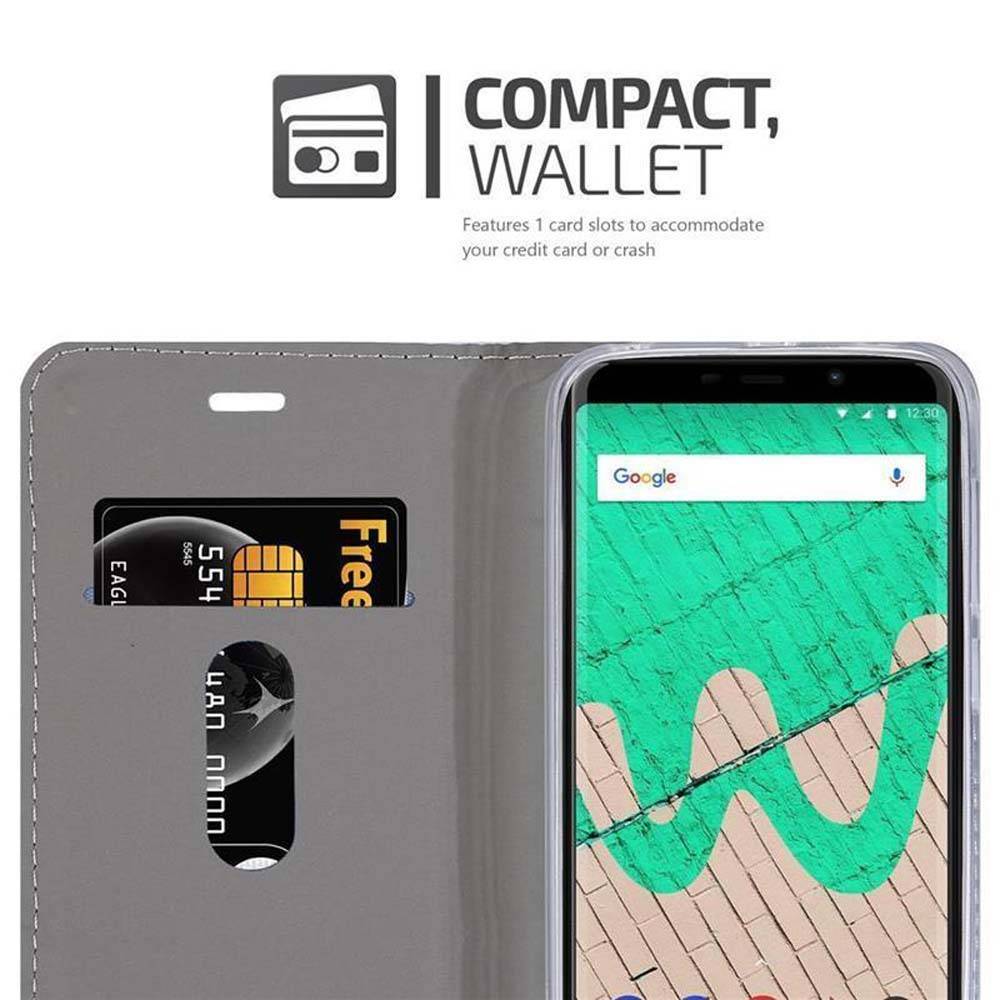 Cadorabo Hülle für WIKO VIEW MAX Schutzhülle in Grau Handy Hülle Etui Book Case Cover