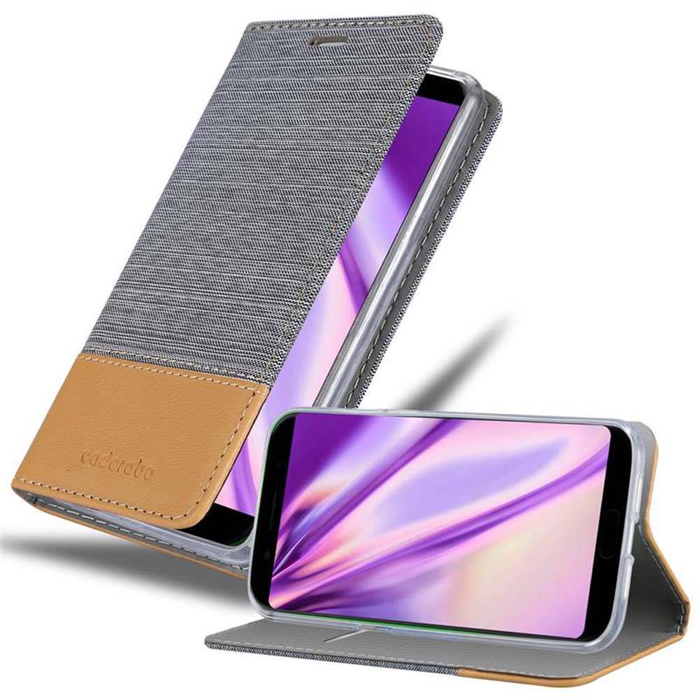 Cadorabo Hülle für Xiaomi BLACK SHARK Schutzhülle in Grau Handy Hülle Etui Book Case Cover
