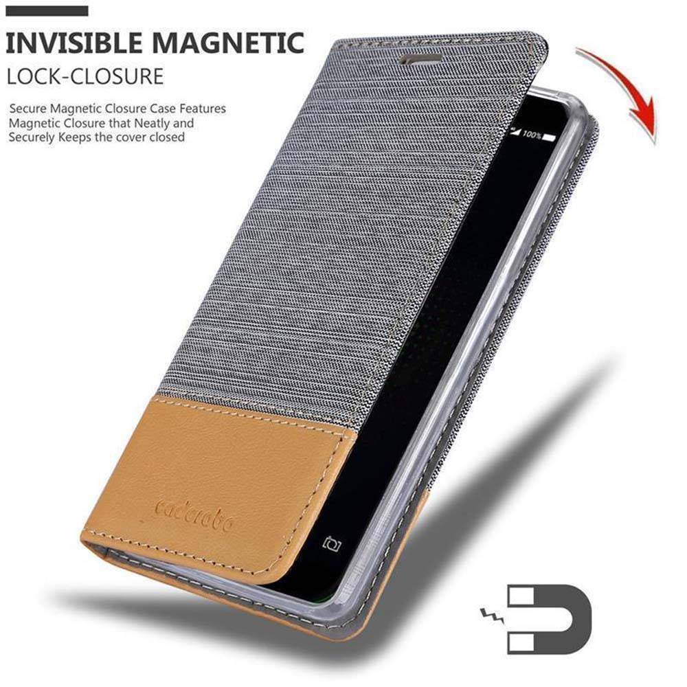Cadorabo Hülle für Xiaomi BLACK SHARK Schutzhülle in Grau Handy Hülle Etui Book Case Cover