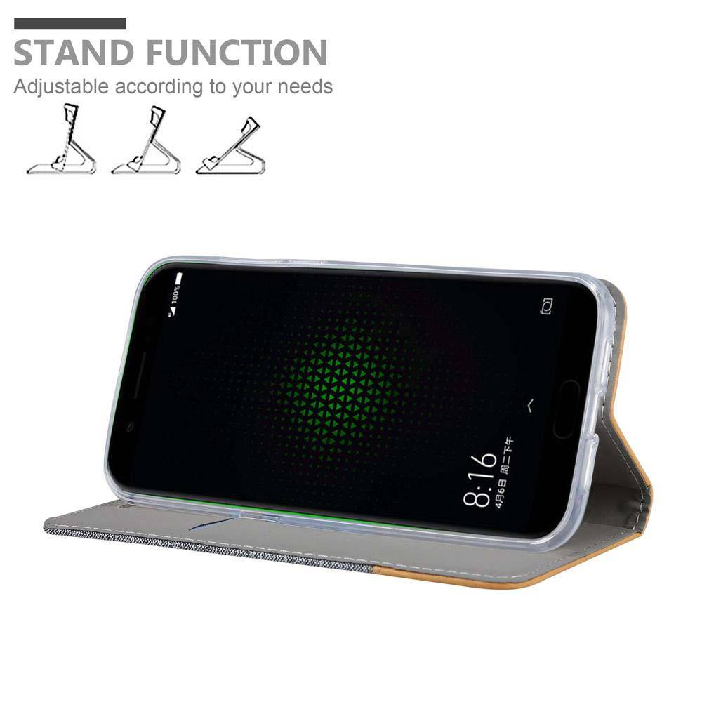 Cadorabo Hülle für Xiaomi BLACK SHARK Schutzhülle in Grau Handy Hülle Etui Book Case Cover