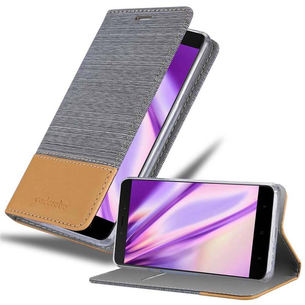 Cadorabo Hülle für Xiaomi RedMi 5A Schutzhülle in Grau Handy Hülle Etui Book Case Cover