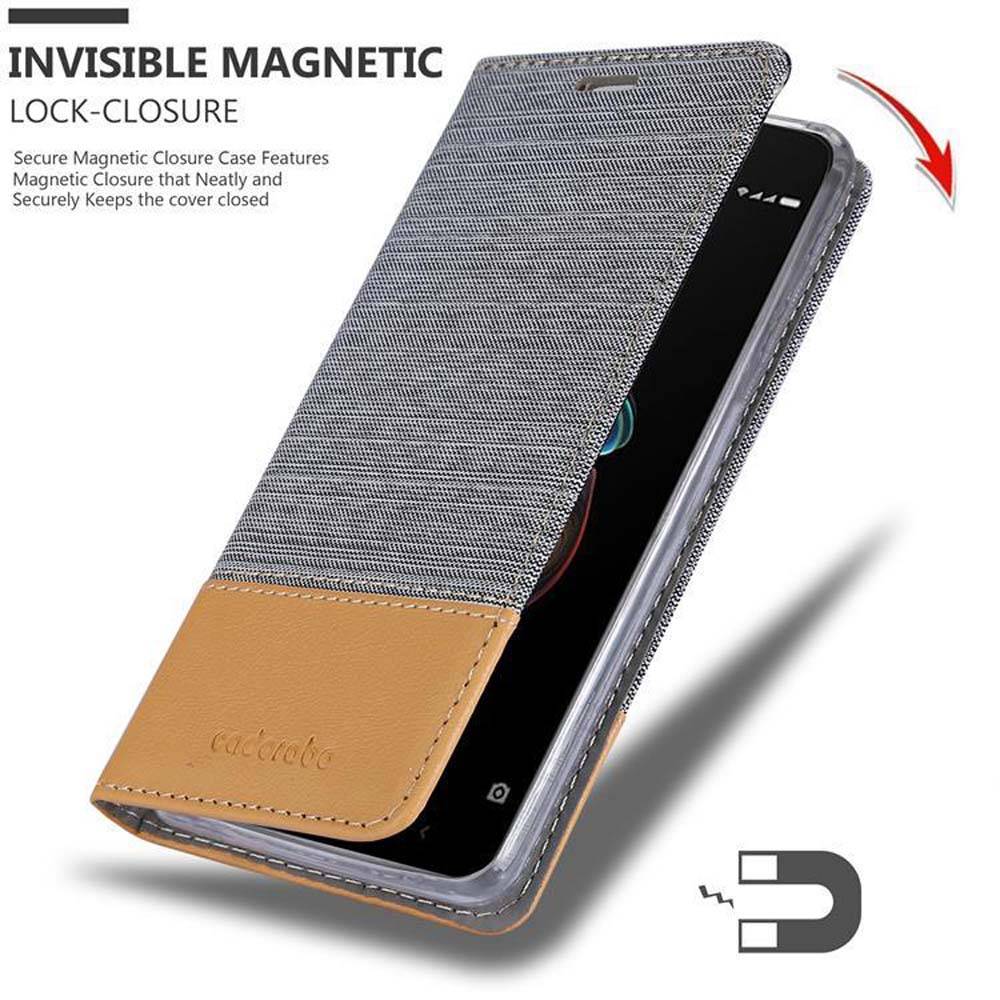 Cadorabo Hülle für Xiaomi RedMi 5A Schutzhülle in Grau Handy Hülle Etui Book Case Cover