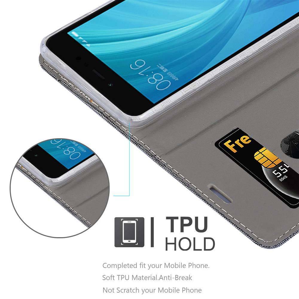 Cadorabo Hülle für Xiaomi RedMi NOTE 5A Schutzhülle in Grau Handy Hülle Etui Book Case Cover
