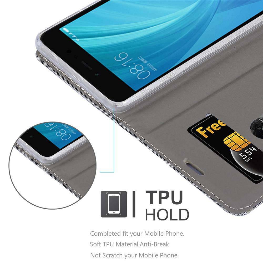 Cadorabo Hülle für Xiaomi RedMi NOTE 5A Schutzhülle in Grau Handy Hülle Etui Book Case Cover