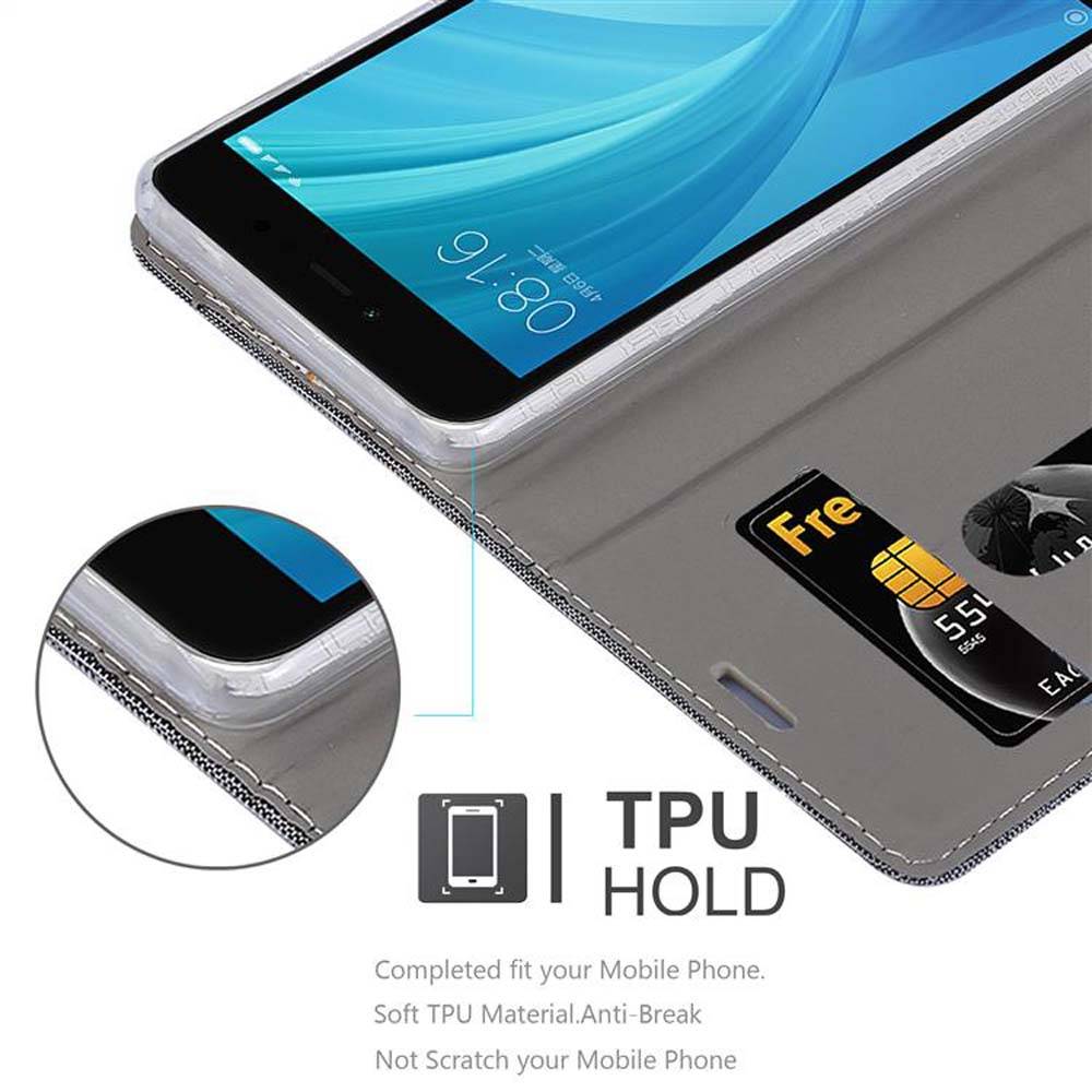 Cadorabo Hülle für Xiaomi RedMi NOTE 5A PRIME Schutzhülle in Grau Handy Hülle Etui Book Case Cover