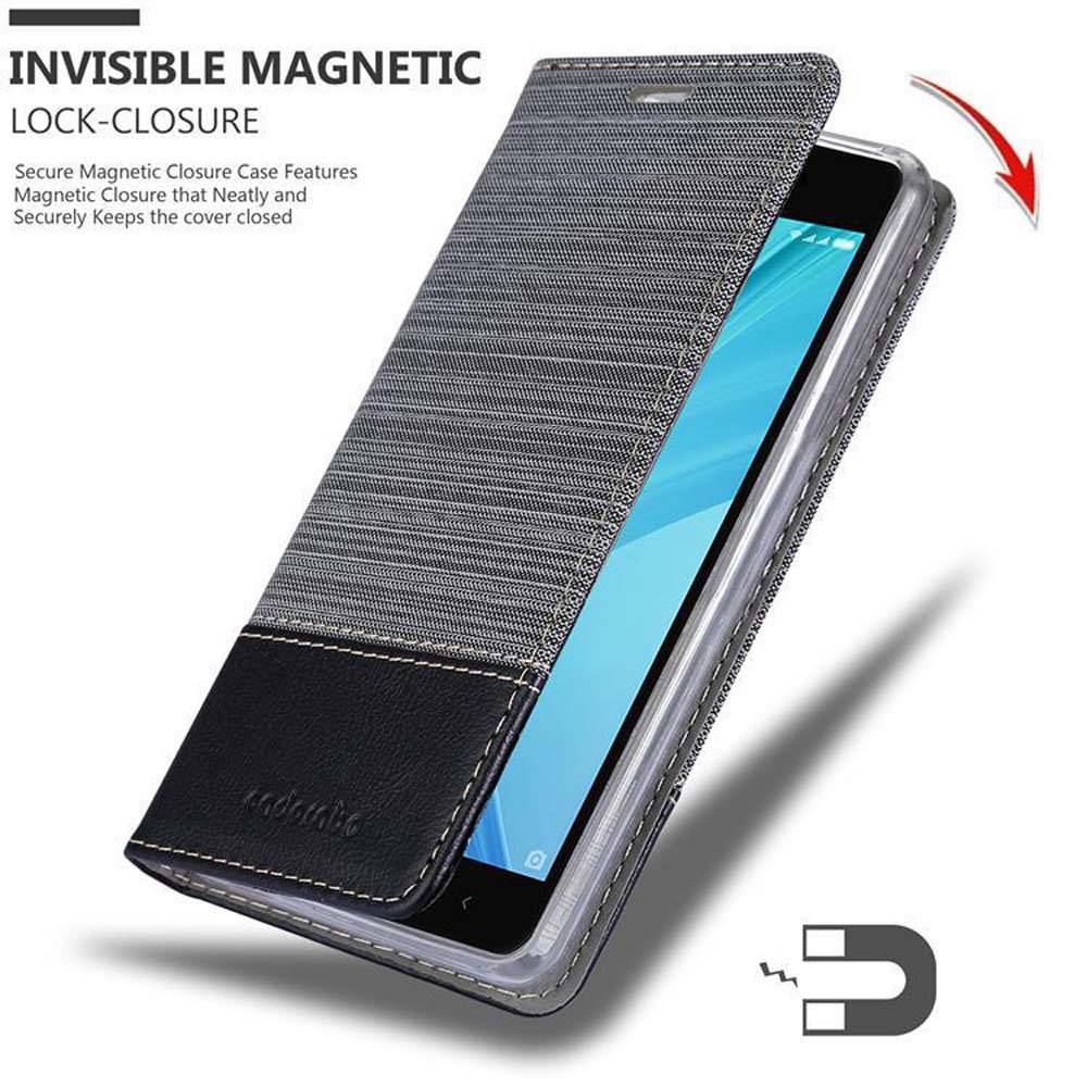 Cadorabo Hülle für Xiaomi RedMi NOTE 5A PRIME Schutzhülle in Grau Handy Hülle Etui Book Case Cover